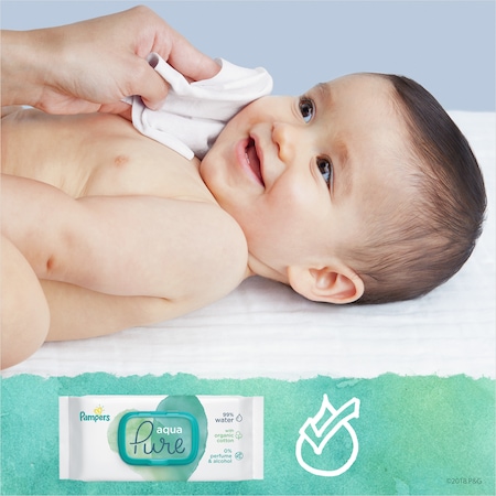 Servetele Pampers Aqua Pure cu Bumbac Organic - imagine 2