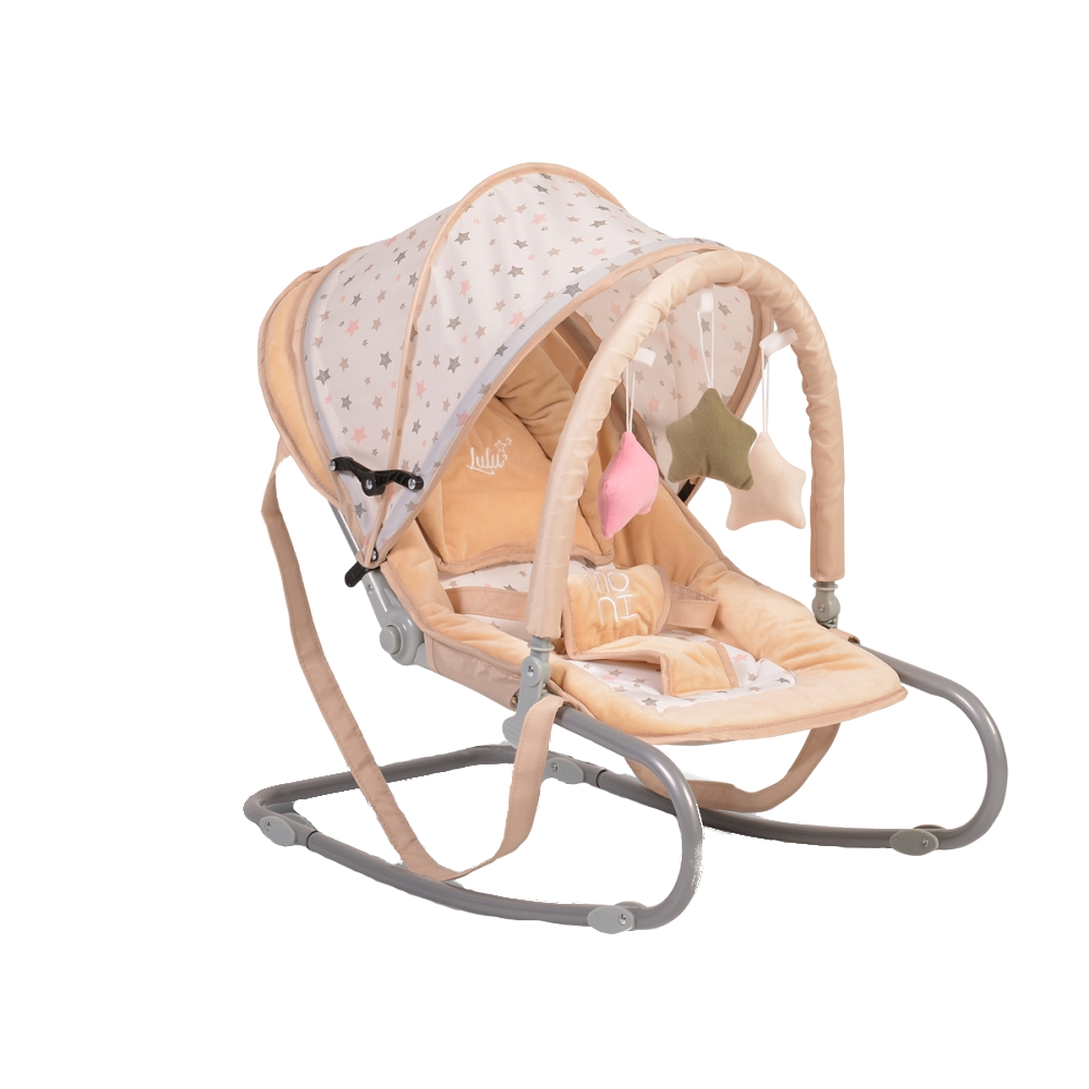 Balansoar Moni Lulu Beige cu Jucării și Șezut Reglabil - imagine 8
