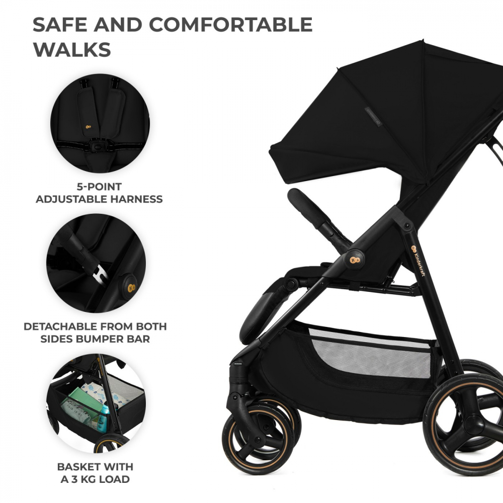 Carucior Kinderkraft Trig 3 Sport Onyx Black - imagine 4