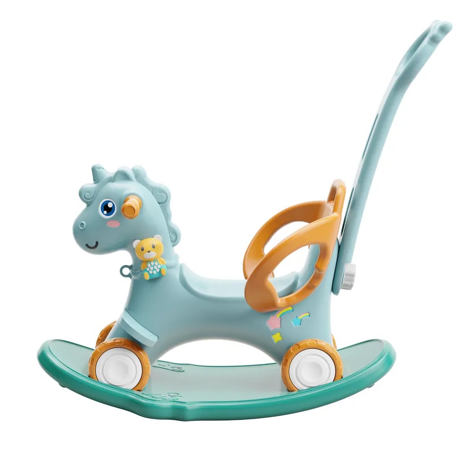 Balansoar 3 in 1 Nichiduta Unicorn Albastru cu Mânere - imagine 5