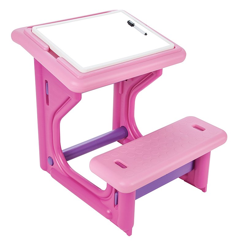 Masuta Studiu Pilsan Pink cu Depozitare pentru Copii