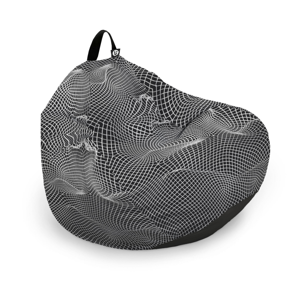 Husă Puf Bean Bag Topografic Negru | Updeco - imagine 6