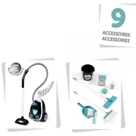 Smoby Set Curățenie cu Aspirator Electronic - imagine 3