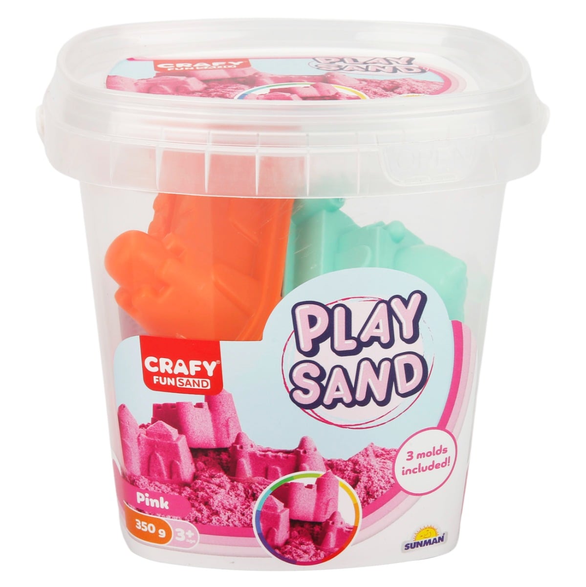 Nisip de modelat Crafy Roz, 350g | Creativitate