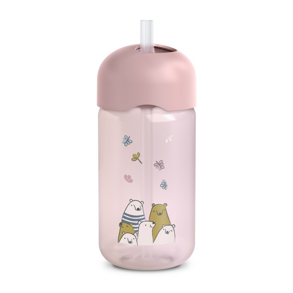 Sticlă Apă Suavinex Bears 340ml Roz Antipicurare - imagine 3