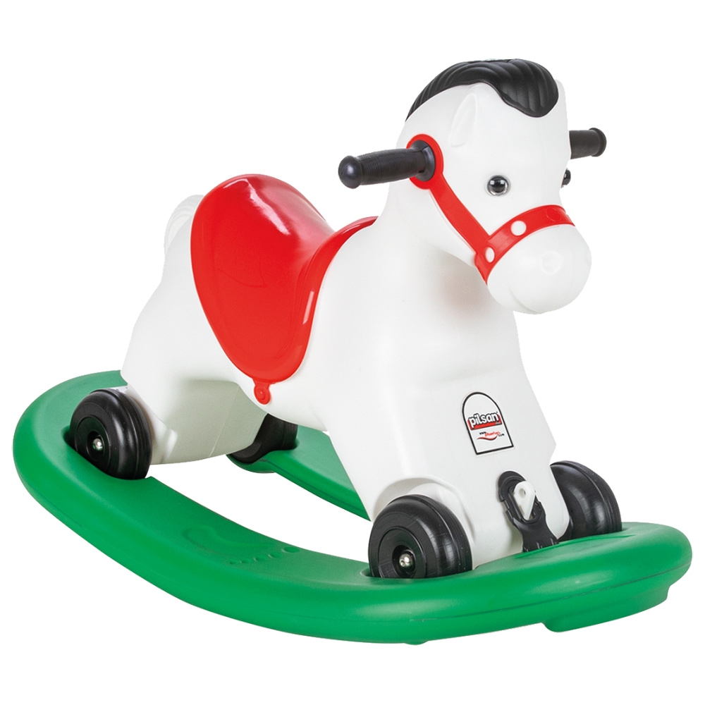Balansoar Muzical Pilsan Horse White cu Roti - imagine 4