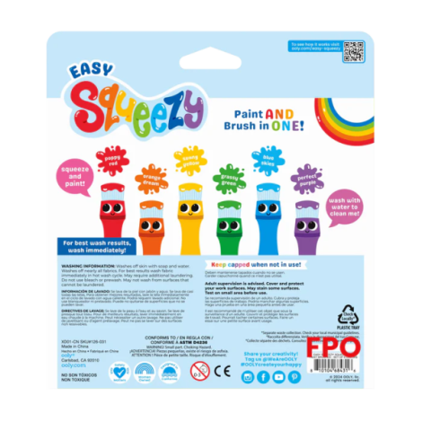 Ooly Easy Squeezy Pensule Vopsea Set 6 Culori - imagine 9
