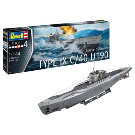 Macheta U-190 Revell 1:144 - Submarin German