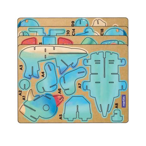 Puzzle 3D Triceratops cu Sunete | Mieredu - imagine 4