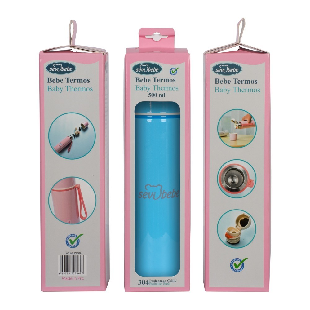 Termos Albastru 500ml Sevibebe Rezistent - imagine 2