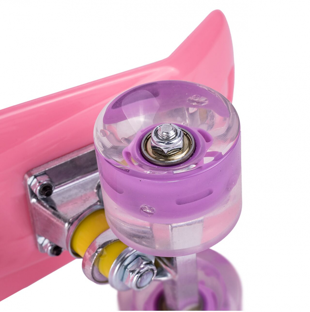 Skateboard cu LED-uri Malplay Roz, 56x15cm - imagine 12