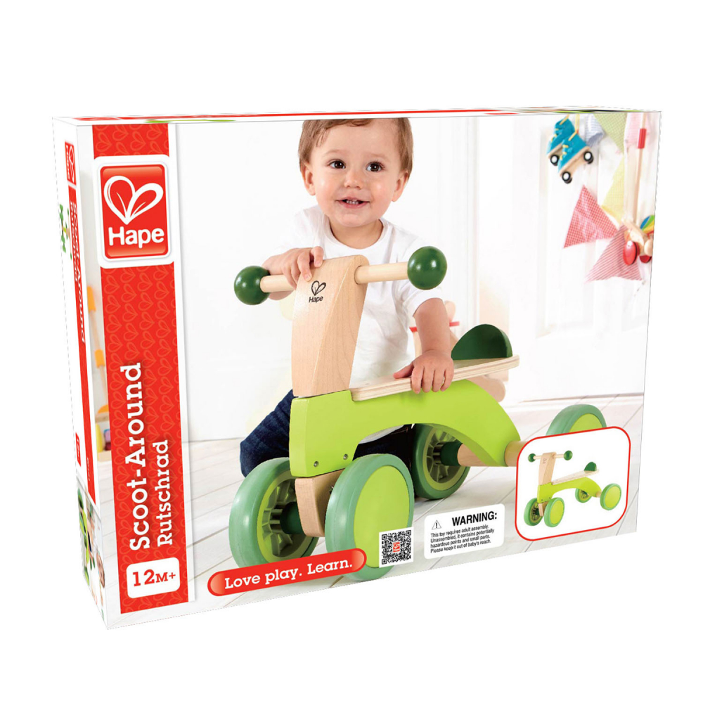 Hape Ride-On 4 Roti, Lemn, 12 Luni+