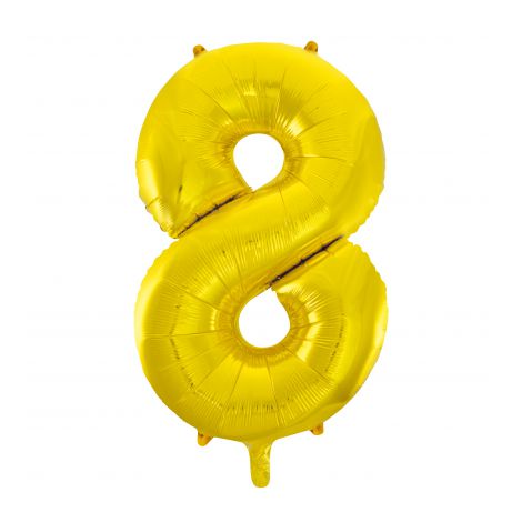 Balon Folie Cifra 8 Aurie Unique | Decoratiuni Petreceri