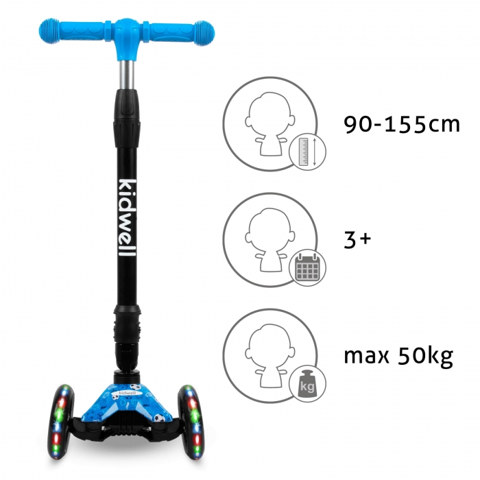 Trotineta Kidwell Vento Football, Pliabilă, cu LED - imagine 9