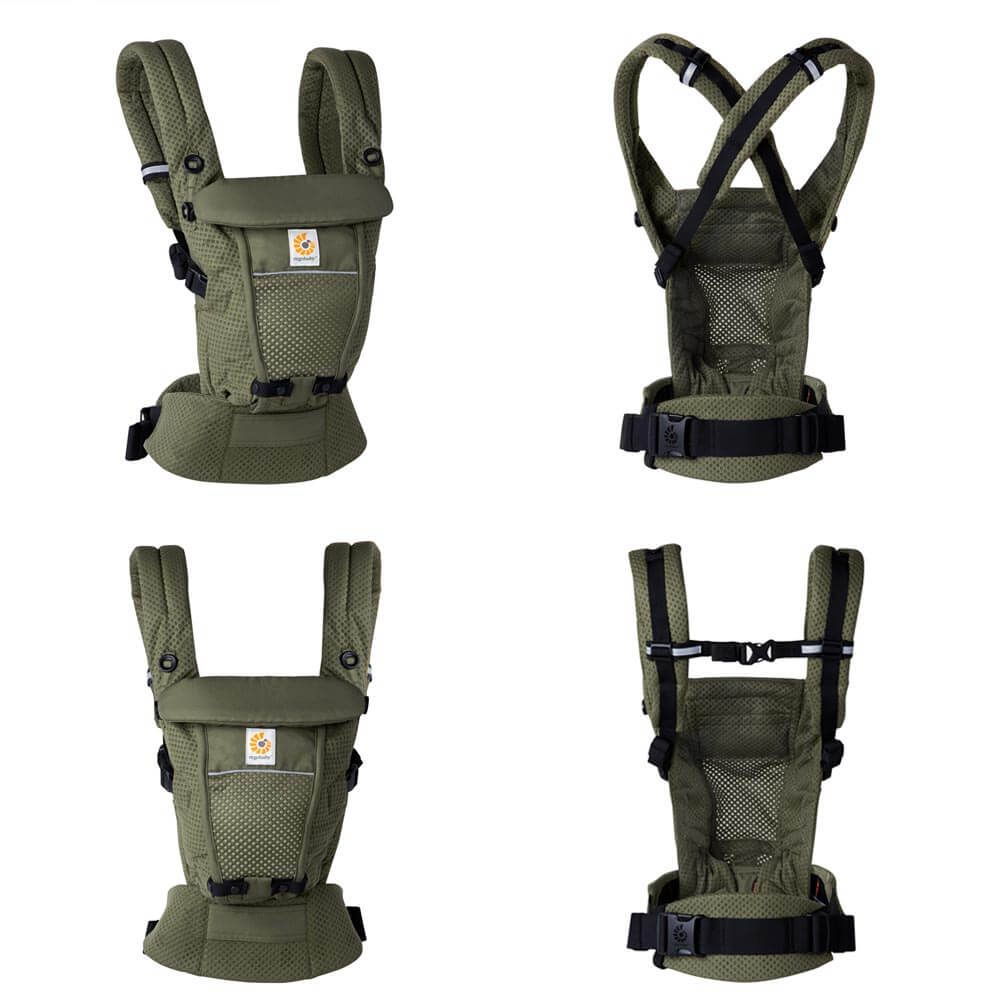 Marsupiu Ergobaby Adapt Soft Flex Mesh, Olive - imagine 3