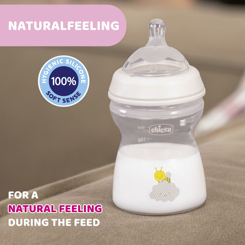 Biberon Chicco Natural Feeling 250ml, 2luni+, Fără BPA - imagine 2