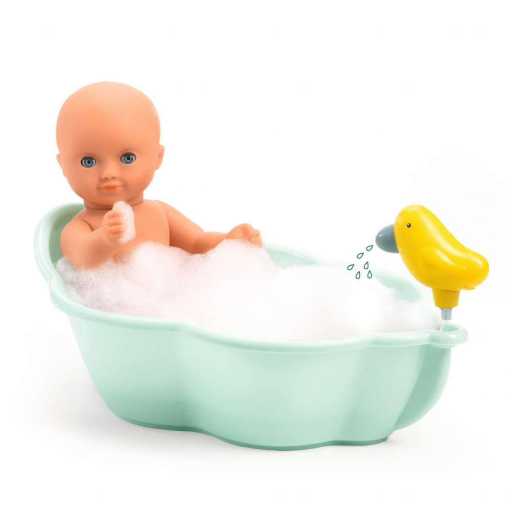 Cădiță baie păpuși Djeco cu dus pasăre Pomea