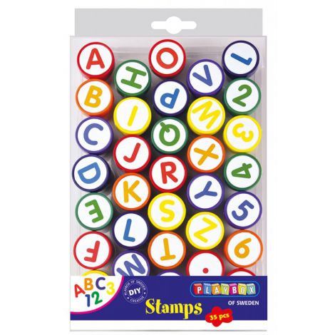Set 35 Stampile Litere si Numere Playbox