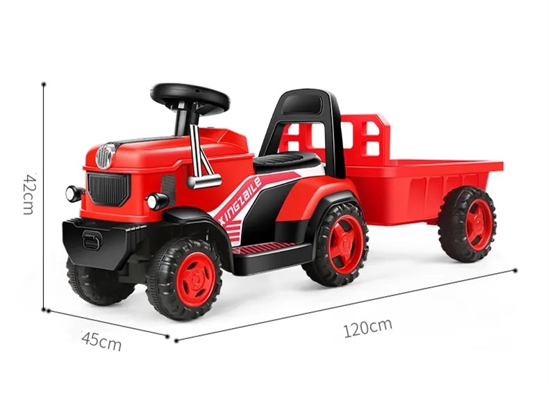 Tractor Electric Nichiduta King Track cu Remorca Rosu - imagine 7