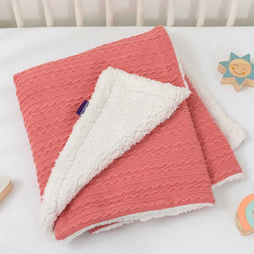 Paturica Clevamama Lux Sherpa Pink, Moale și Caldă - imagine 2
