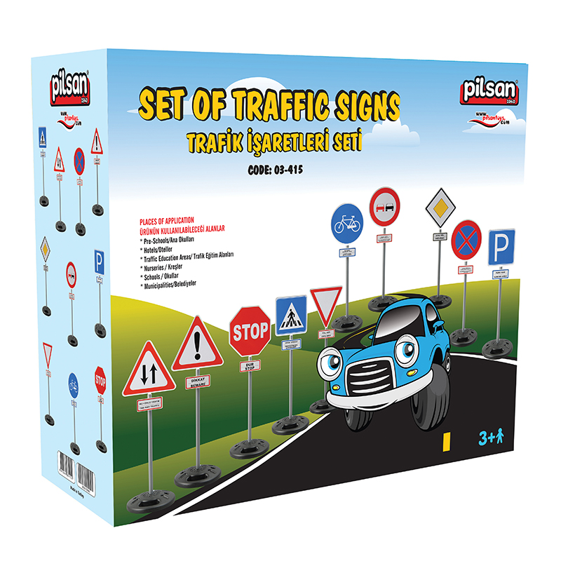 Set 10 Semne Circulație Pilsan, 85 cm, Stabile - imagine 2