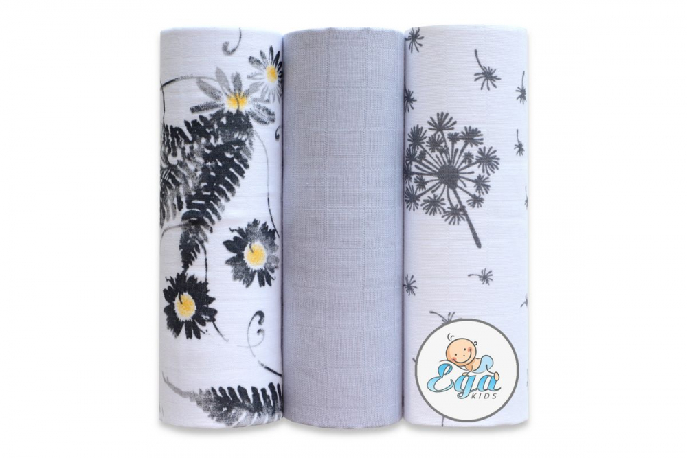 Set 3 scutece Egakids bumbac 60x80 cm
