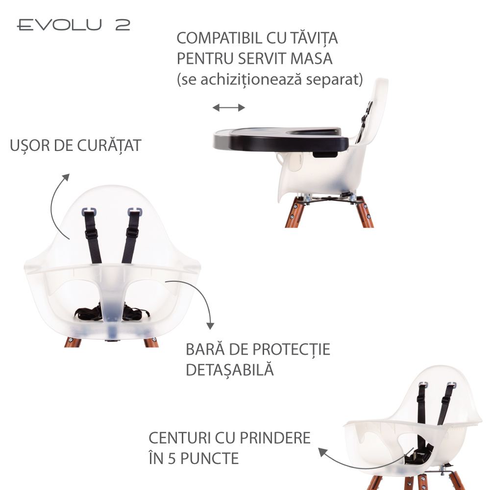 Scaun de Masa Reglabil Childhome Evolu 2 Natural - imagine 4