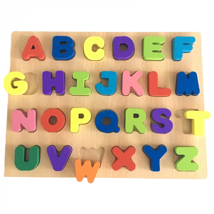 Puzzle Montessori Litere 3D Lemn Krista