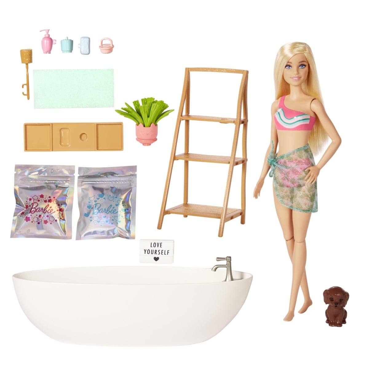 Set Barbie Confetti Bath, Cada și Accesorii