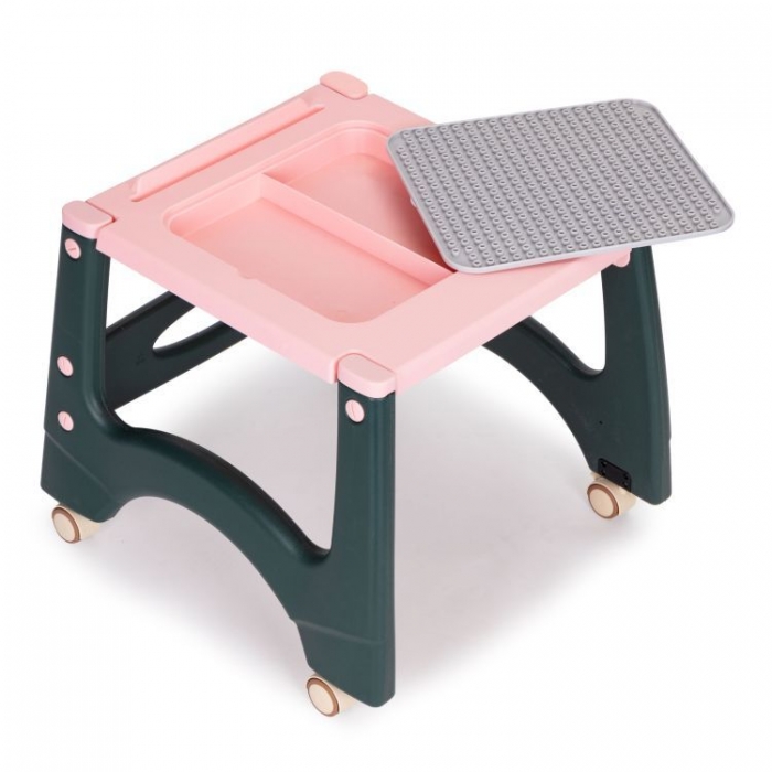 Scaun de masa 2 in 1 Ecotoys Roz, Ergonomic - imagine 4