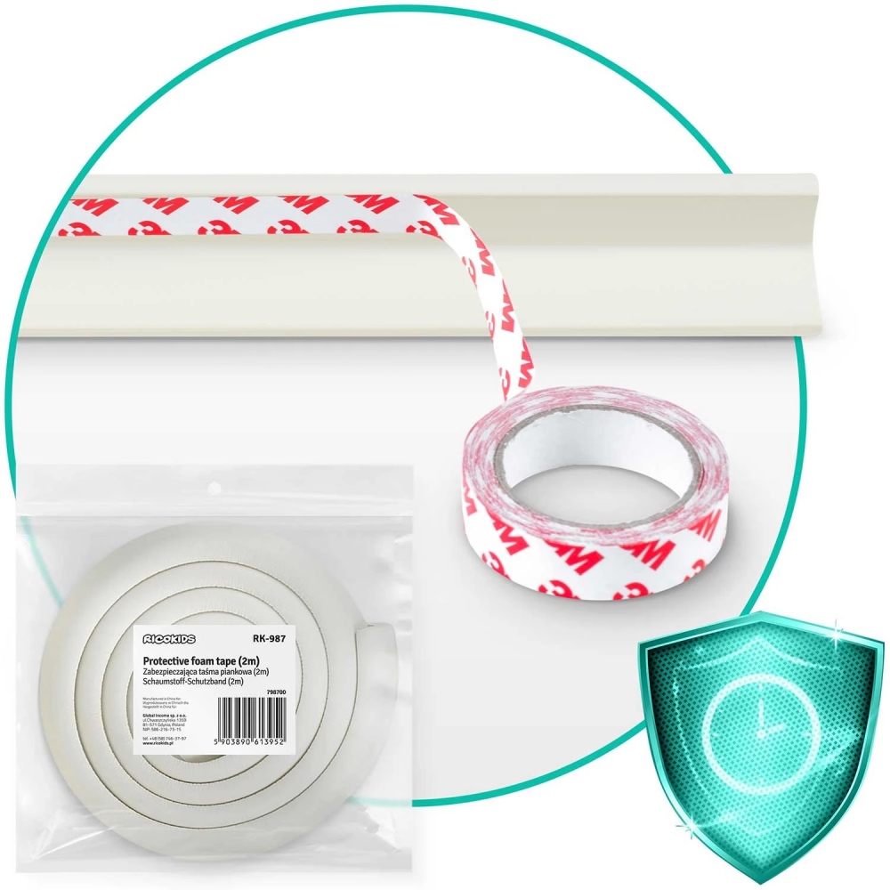 Rola Protectie Muchii Ricokids 2m, Alb - imagine 3