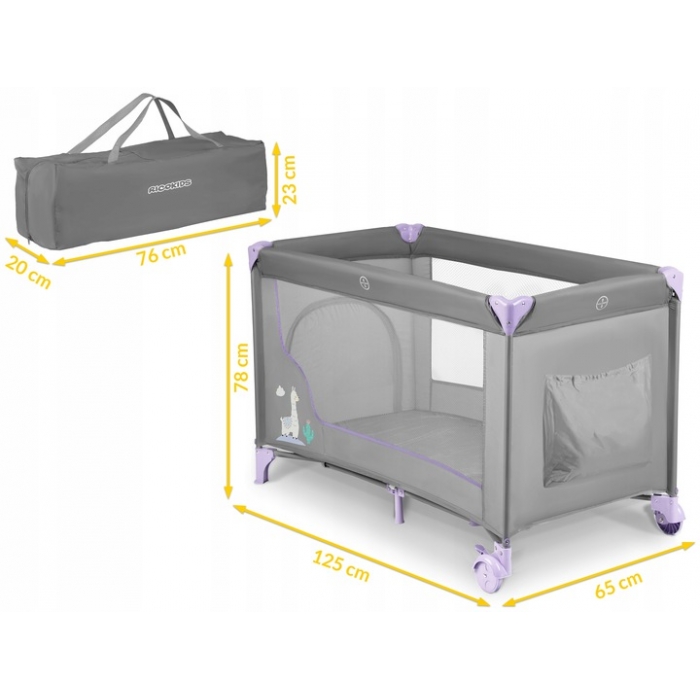 Patut Pliabil Ricokids cu Saltea si Husa Transport - imagine 6