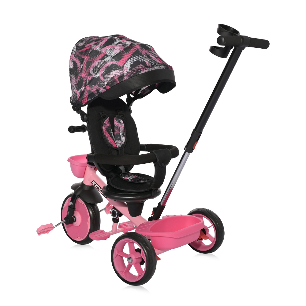 Tricicleta Lorelli Revel Pink, Rotire 360°, 1-5 Ani - imagine 4