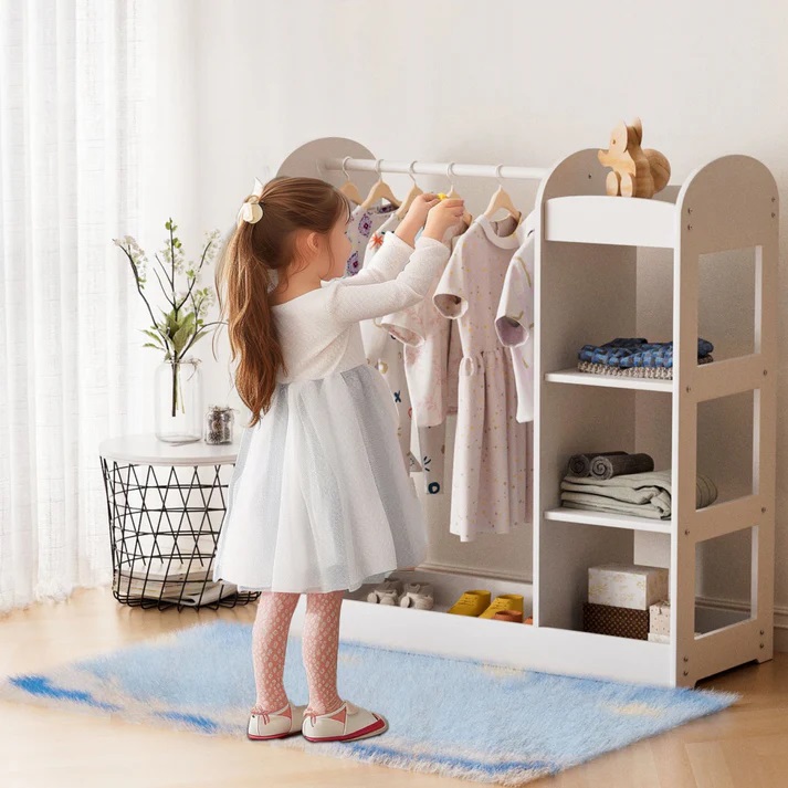 Stand Haine Copii Ginger Home cu Oglindă și Rafturi - imagine 2