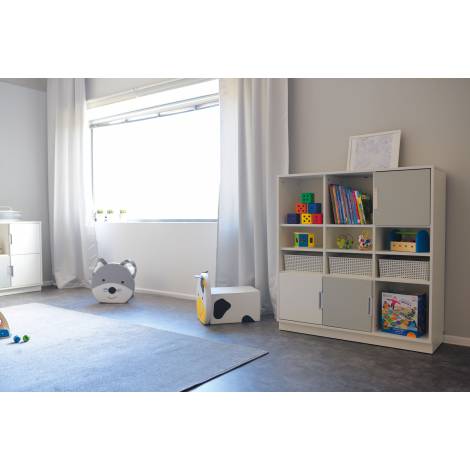Dulap Gradiniță Quadro L Alb | 9 Compartimente Moje Bambino - imagine 6