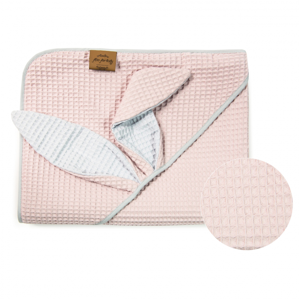 Prosop Iepuras Floo for Baby Roz, Bumbac Waffle - imagine 2