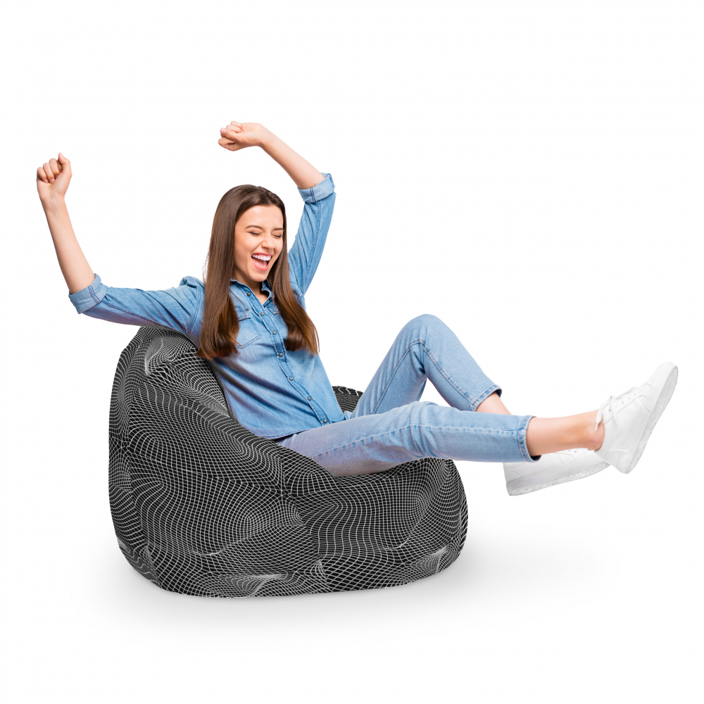 Fotoliu Puf Updeco Topografic Negru XL