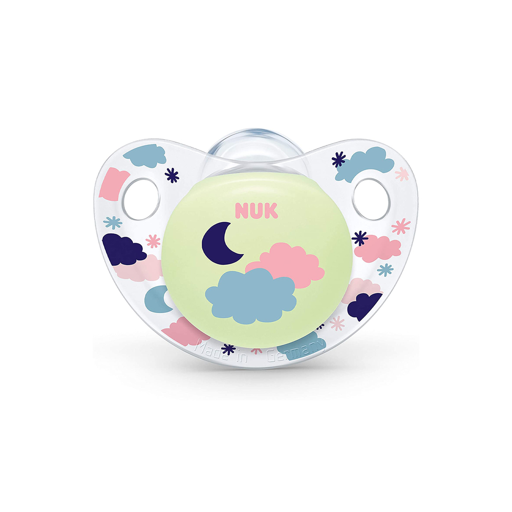 Suzeta NUK Night & Day Silicon M2 Luna, 6-18 luni