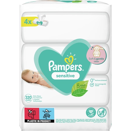 Servetele Pampers Sensitive, 320 buc, Curățare Delicată - imagine 8