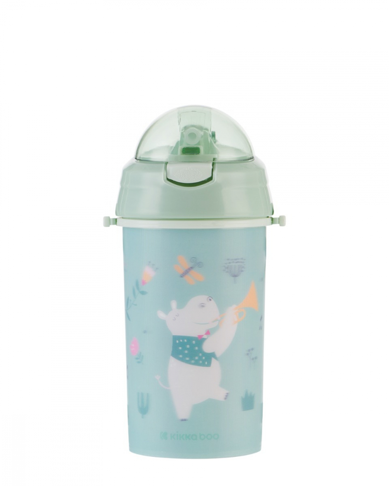 Cană KikkaBoo Music Fest cu Pai Silicon 450ml