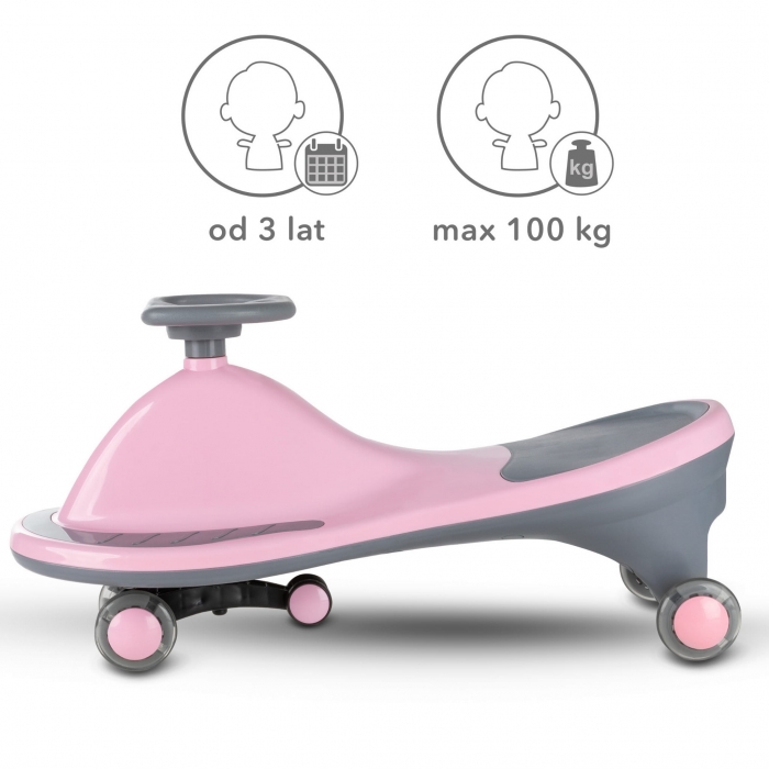 Kidwell PlasmaCar Rollo Roz cu Roti LED | 100kg - imagine 4