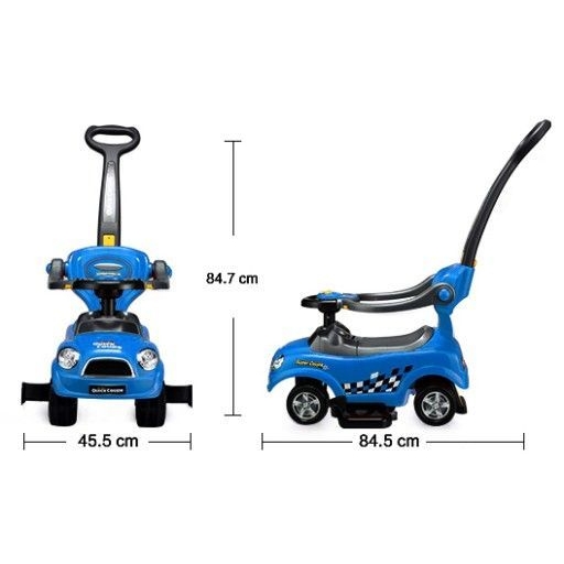Mașinuță Ecotoys Mini Cooper Albastru cu Mâner - imagine 6