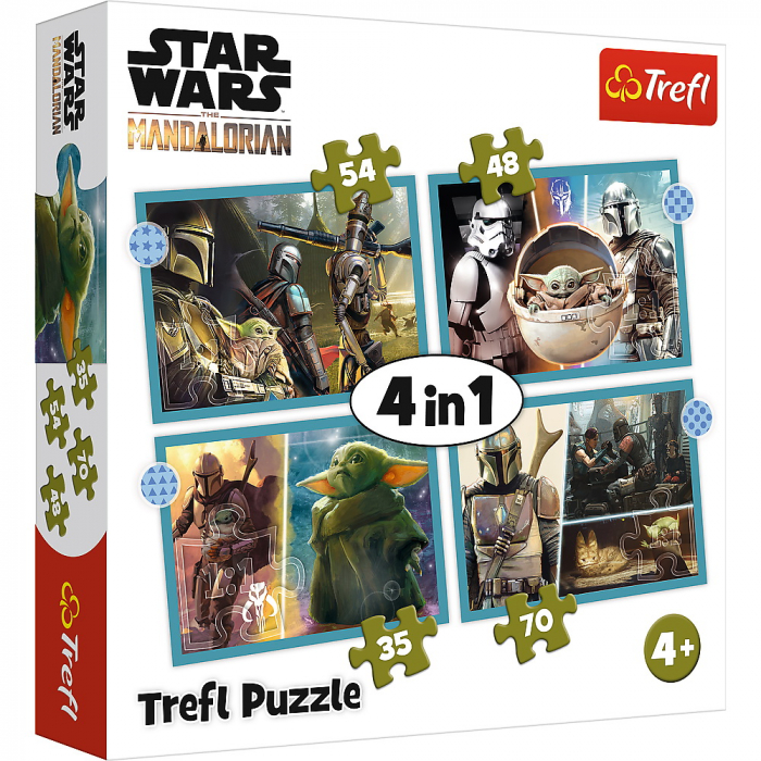 Puzzle Trefl 4in1 Star Wars Mandalorianul