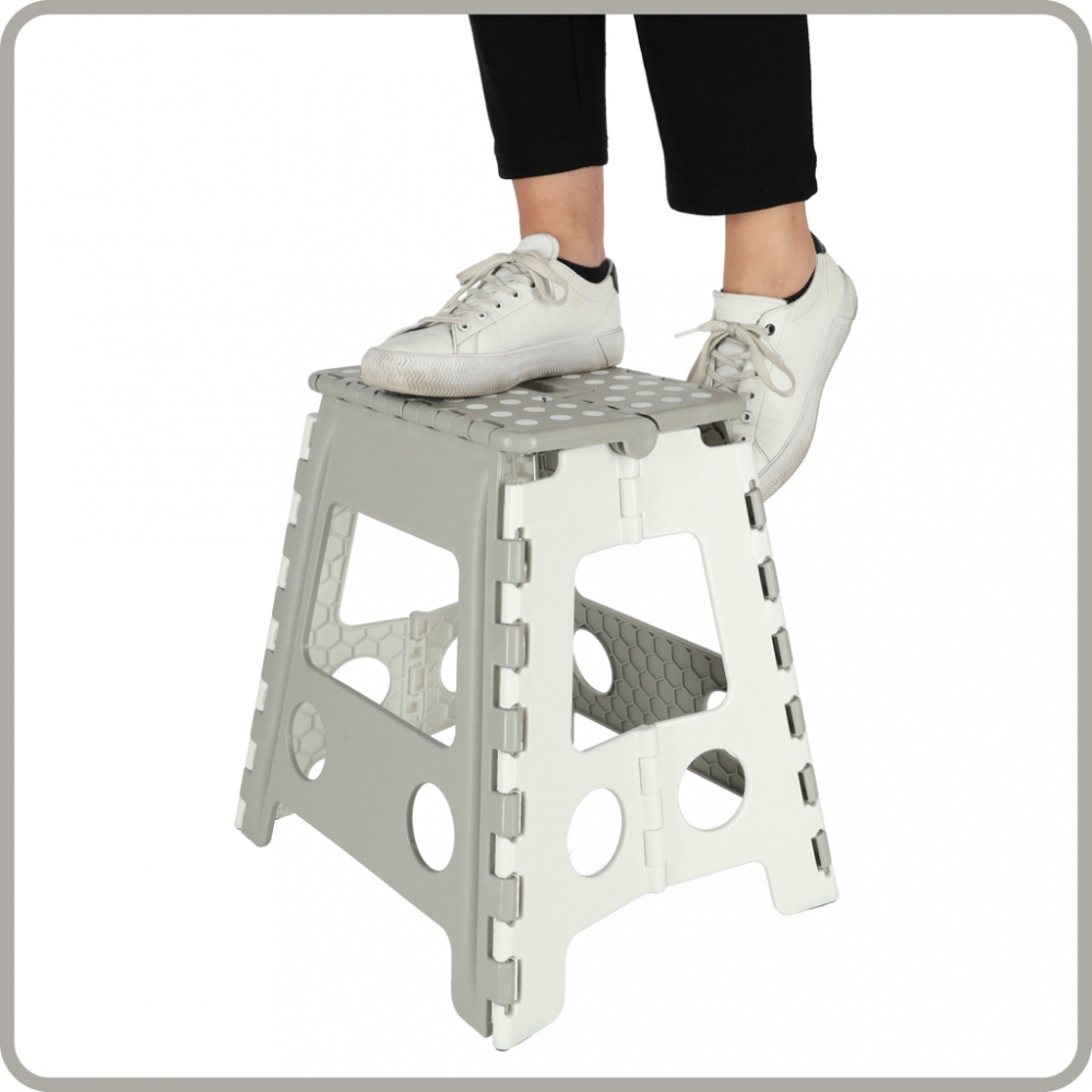 Scaunel Pliabil Ikonka Light Grey, 39 cm - imagine 5