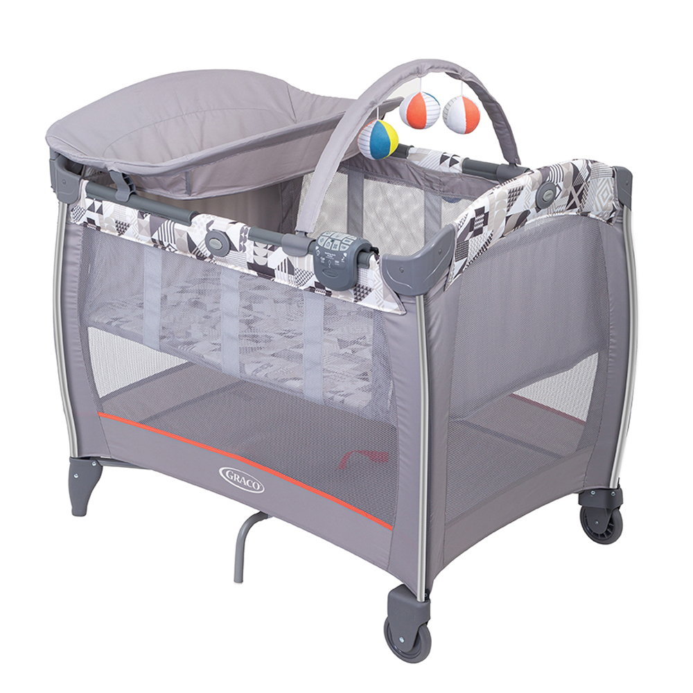 Patut Graco Electra Patchwork Grey cu masuta infasat - imagine 7