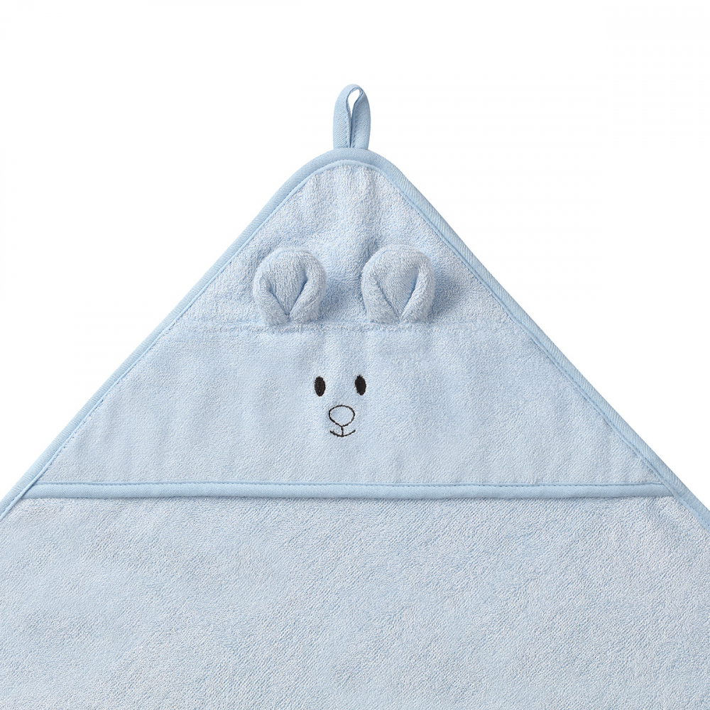 Prosop Bambus cu Gluga Babyono, Albastru, 100x100 cm - imagine 3