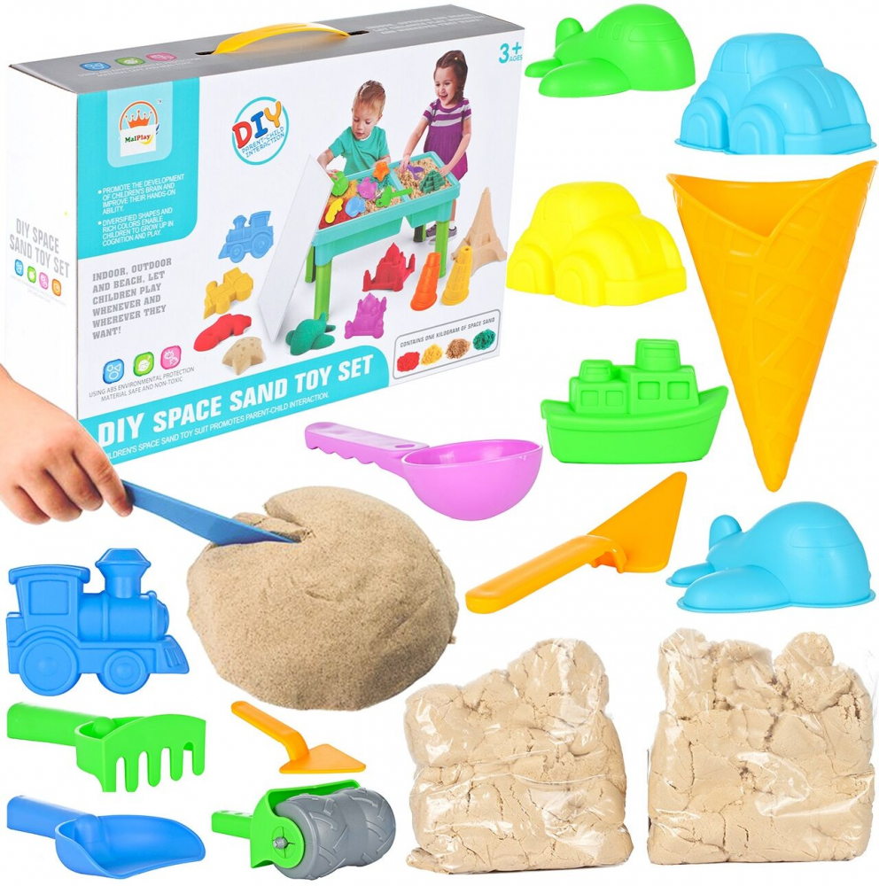 Masuta apa si nisip MalPlay Space Sand cu accesorii - imagine 11
