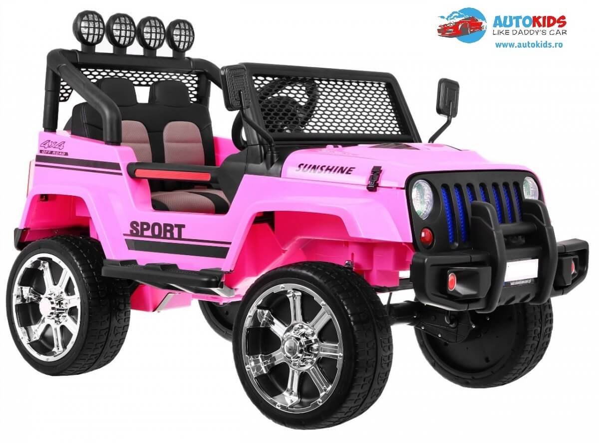 Mașinuță Electrică NEW RAPTOR 4x4 EVA Roz - imagine 2