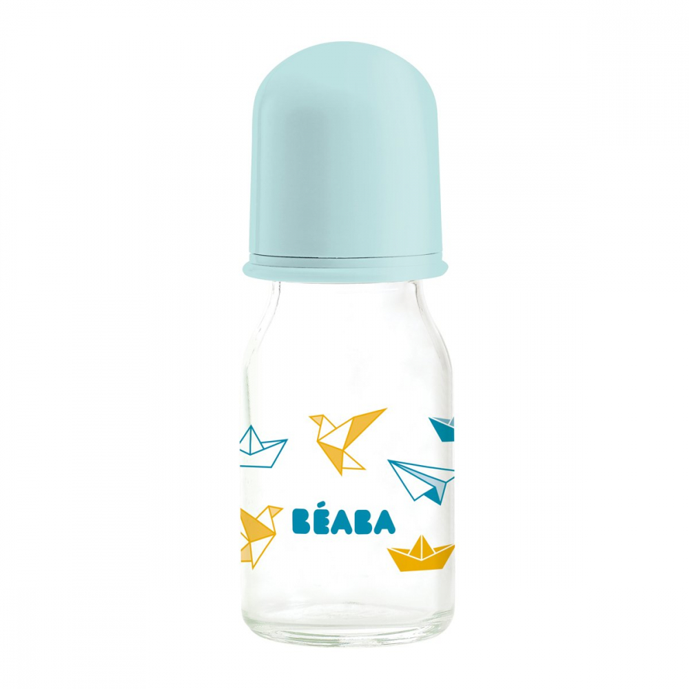Biberon Sticlă Beaba Origami 110ml Bleu