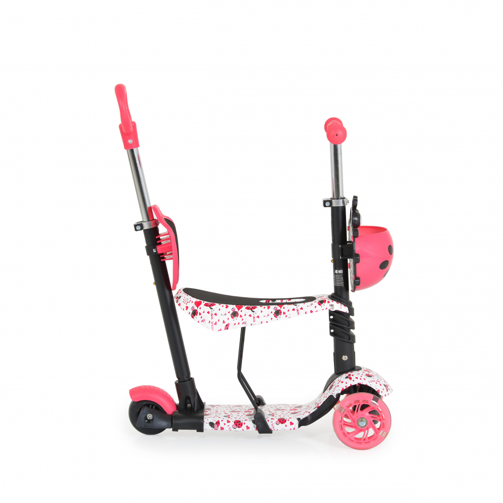 Trotineta Moni 3in1 Lollipop Red cu Mâner Parental - imagine 5